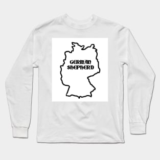 german shepherd origin outline with name Long Sleeve T-Shirt